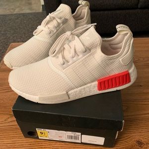 NEW Adidas NMR R1, off white and red, size 9.5